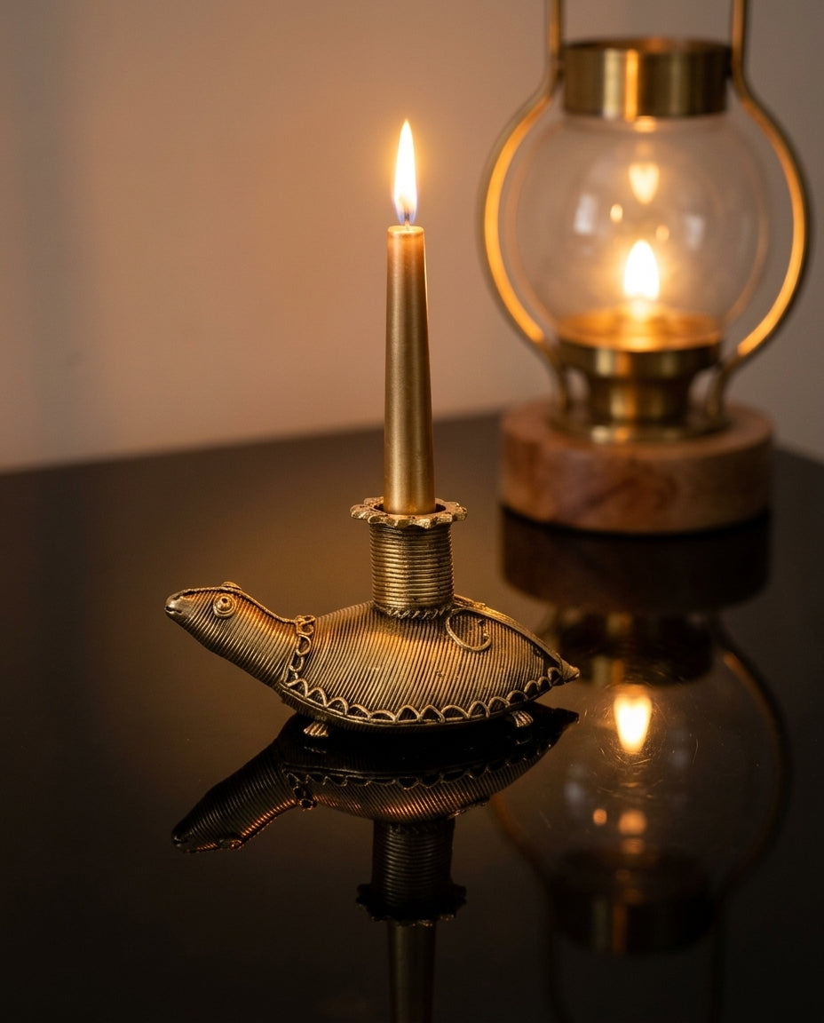 Dhokra Turtle Candle Holder