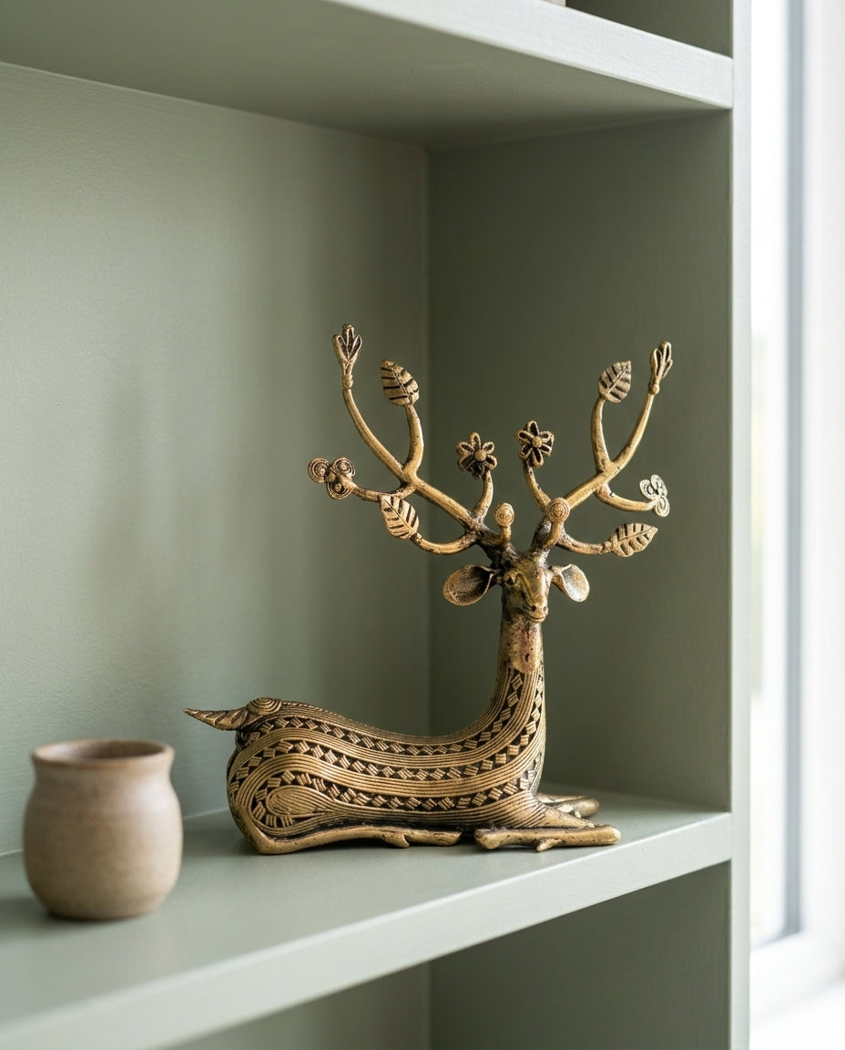 Dhokra Floral Deer