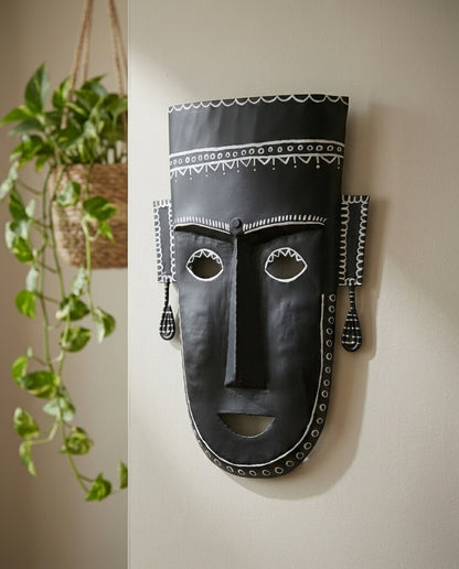 Wrought Iron Mask with Aztec Detail Work