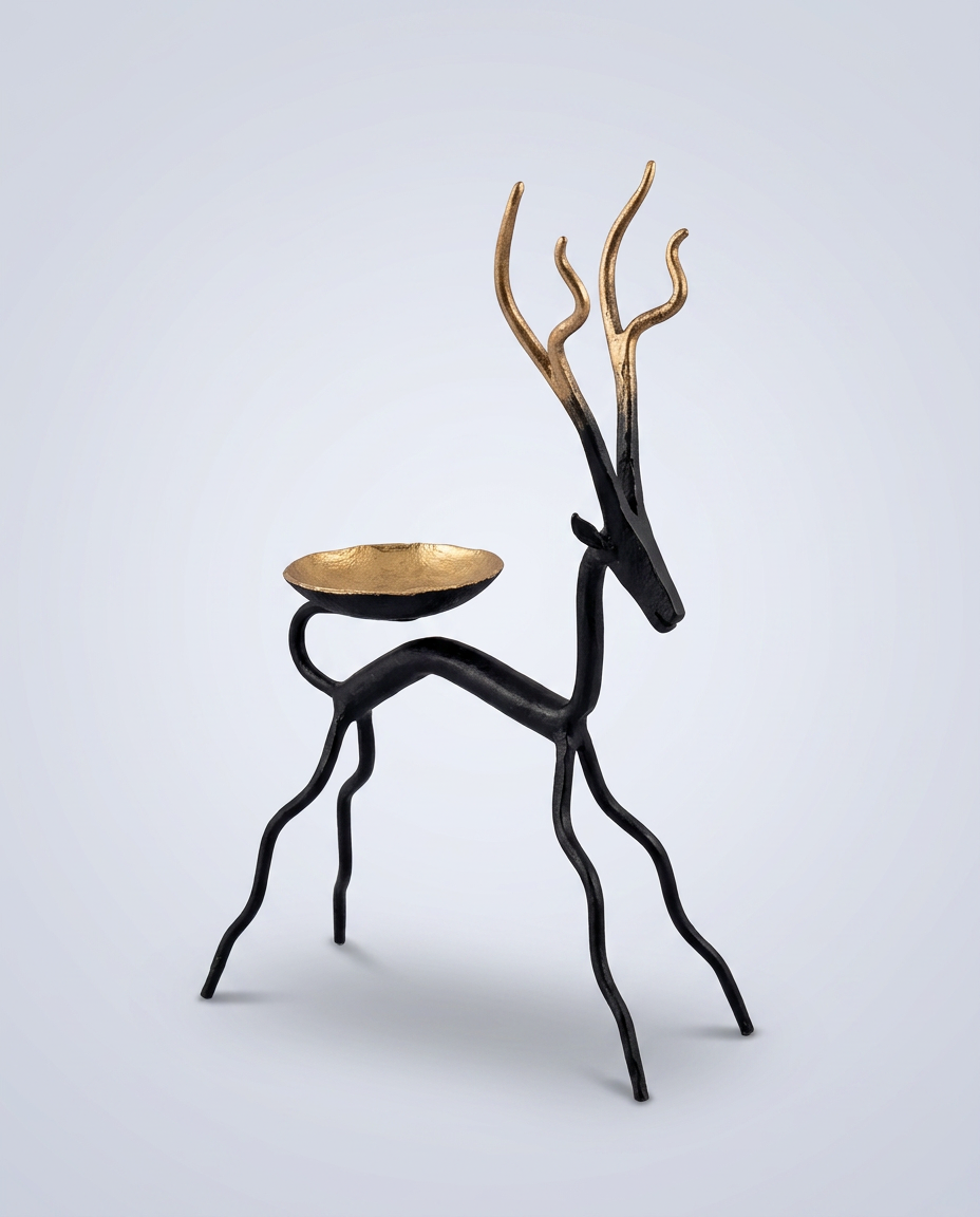 Wrought Iron Deer Candle Holders (Set of 2)