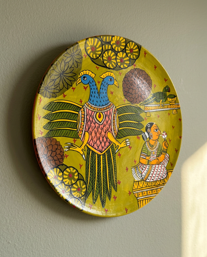 Cheriyal Wall Plate — The Two-Headed Peacock