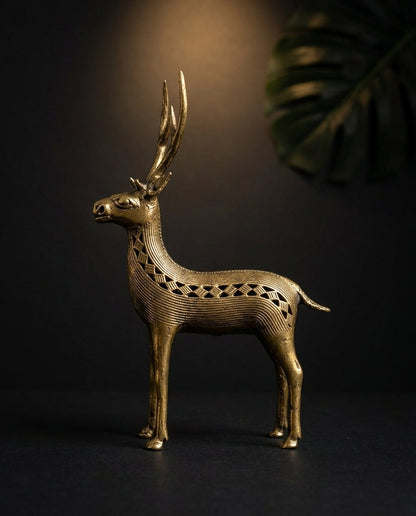 Dhokra Standing Deer Pair