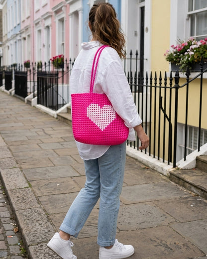 The Koodai Tote — Hot Pink Heart