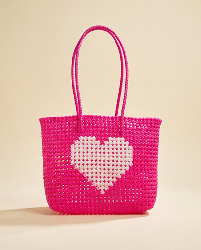The Koodai Tote — Hot Pink Heart