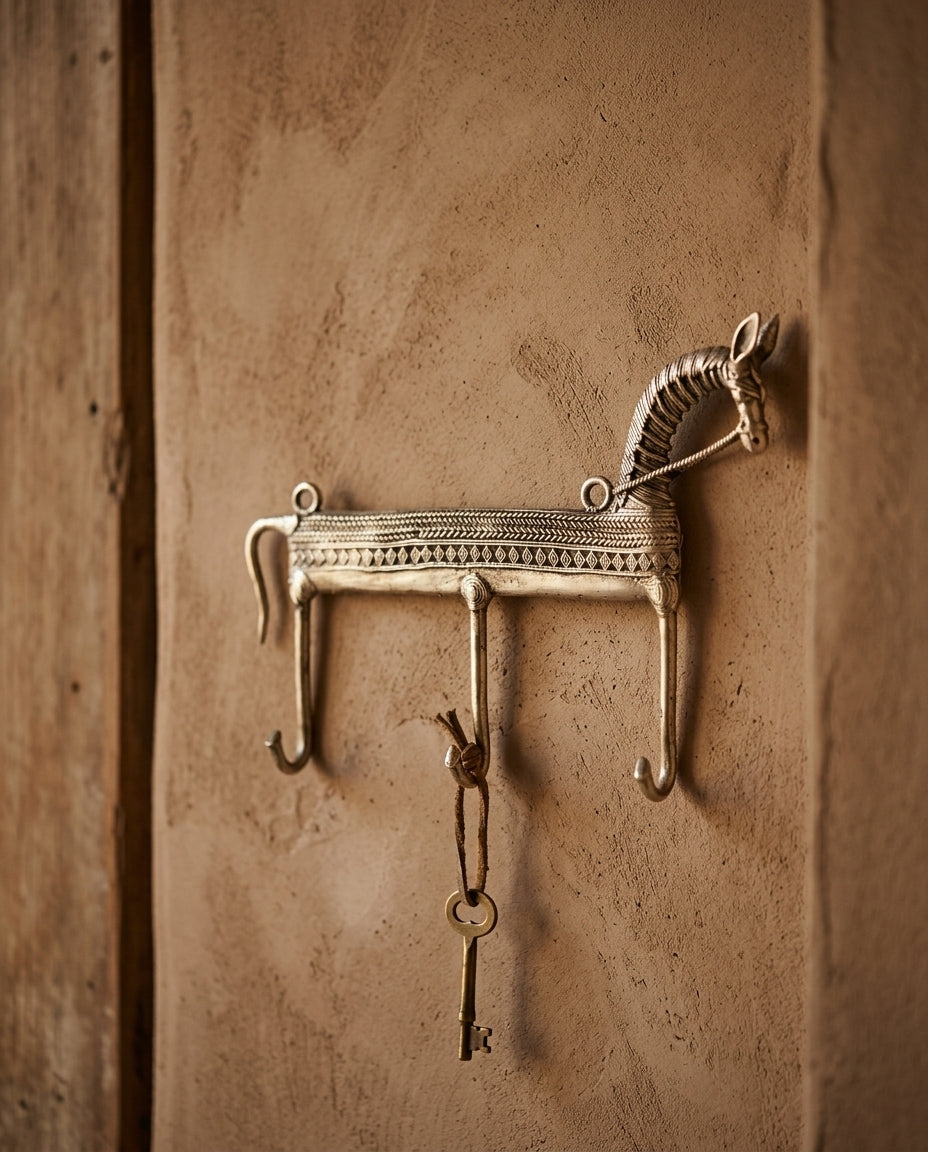 Dhokra Horse Key Holder