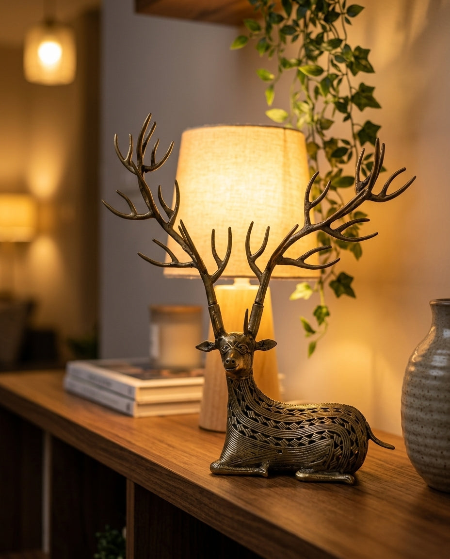 Dhokra Exaggerated Antler Deer