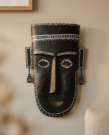 Wrought Iron Mask with Aztec Detail Work