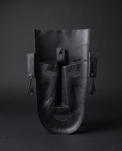 Wrought Iron Mask with Aztec Detail Work