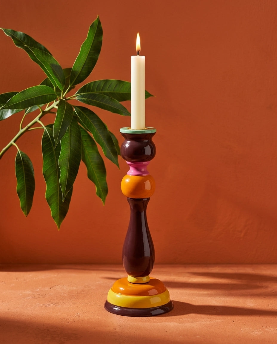 Jamun Hand-Painted Candle Stand