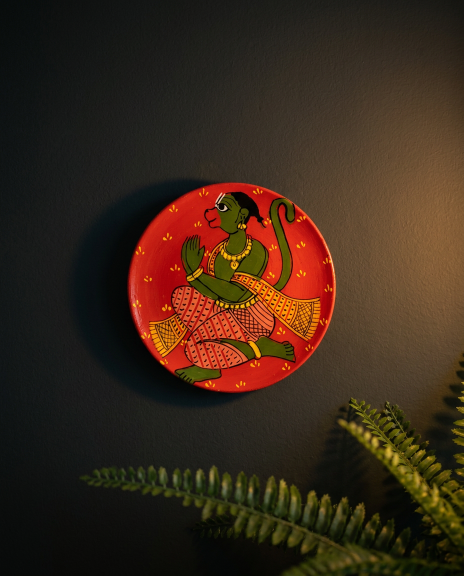 Cheriyal Wall Plate – Hanuman (Small)