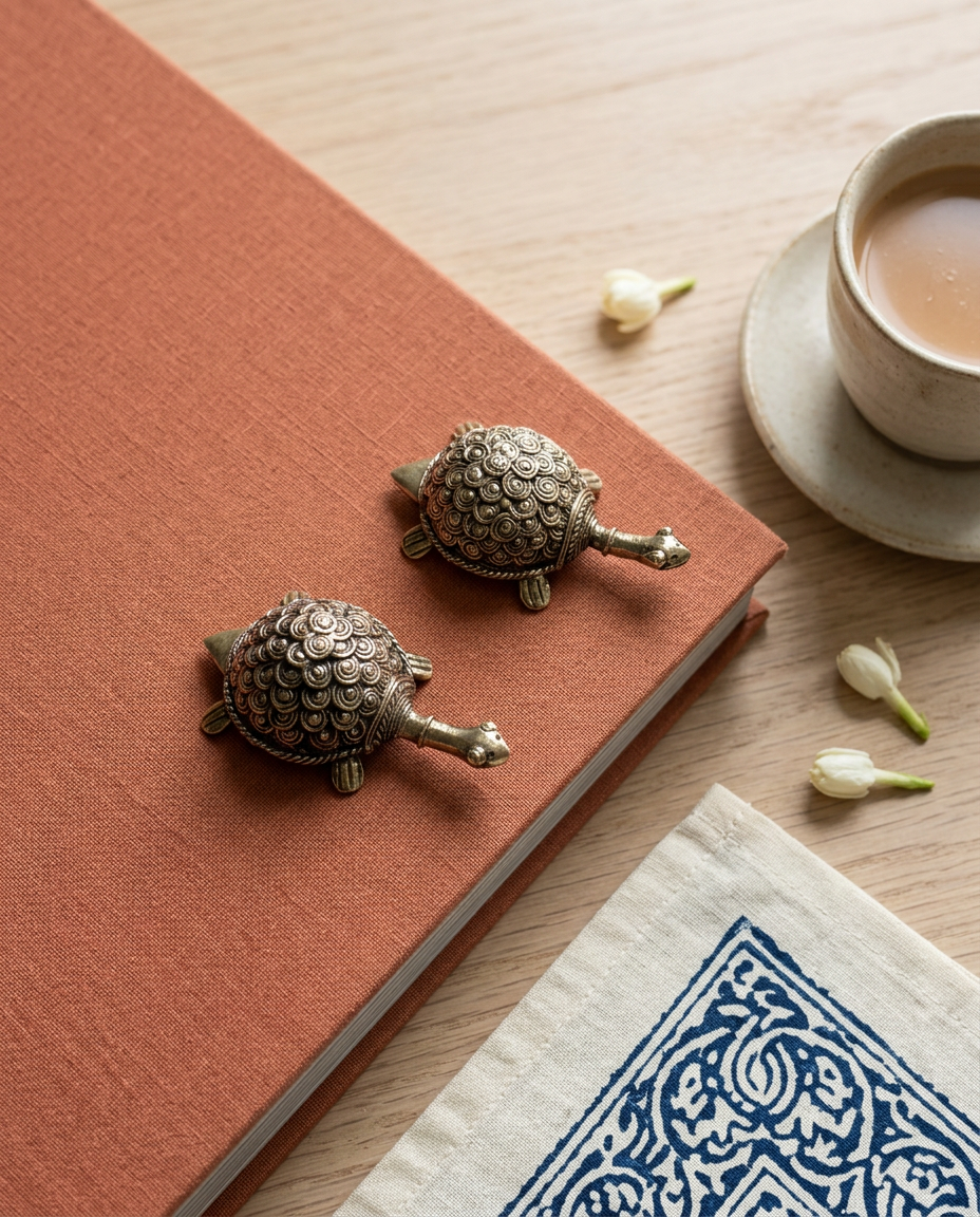 Dhokra Mini Turtle Pair (Spiral)