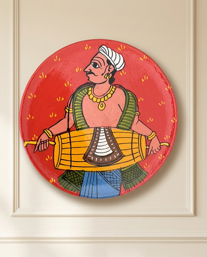 Cheriyal Wall Plate – The Drummer (Small)