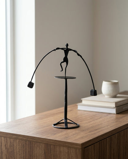 Wrought Iron Man Balancing Figure