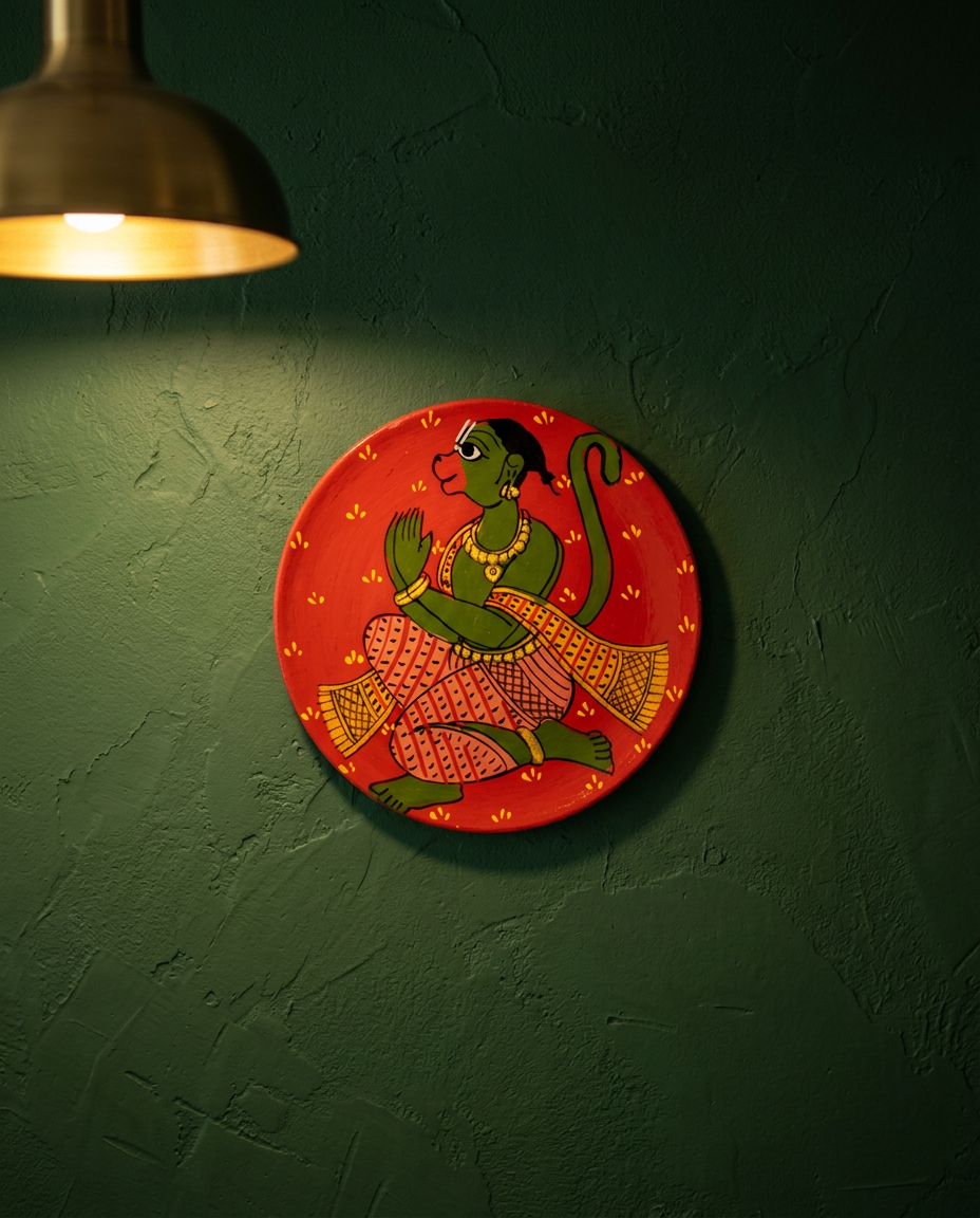 Cheriyal Wall Plate – Hanuman (Small)