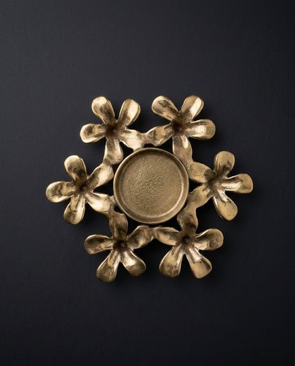 Champa Bloom Brass Tealight Holders
