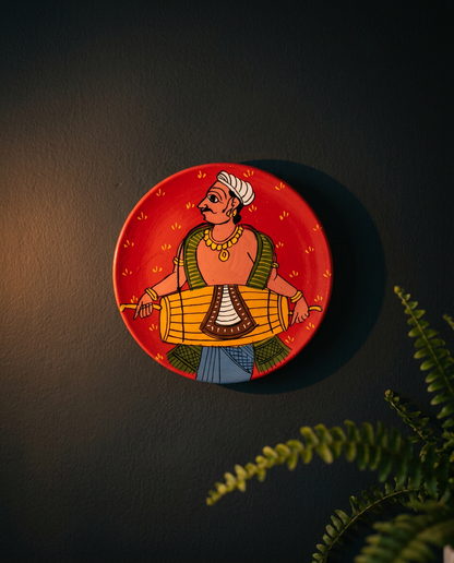 Cheriyal Wall Plate – The Drummer (Small)
