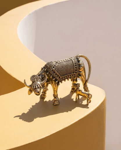 Dhokra Grazing Cow &amp; Calf