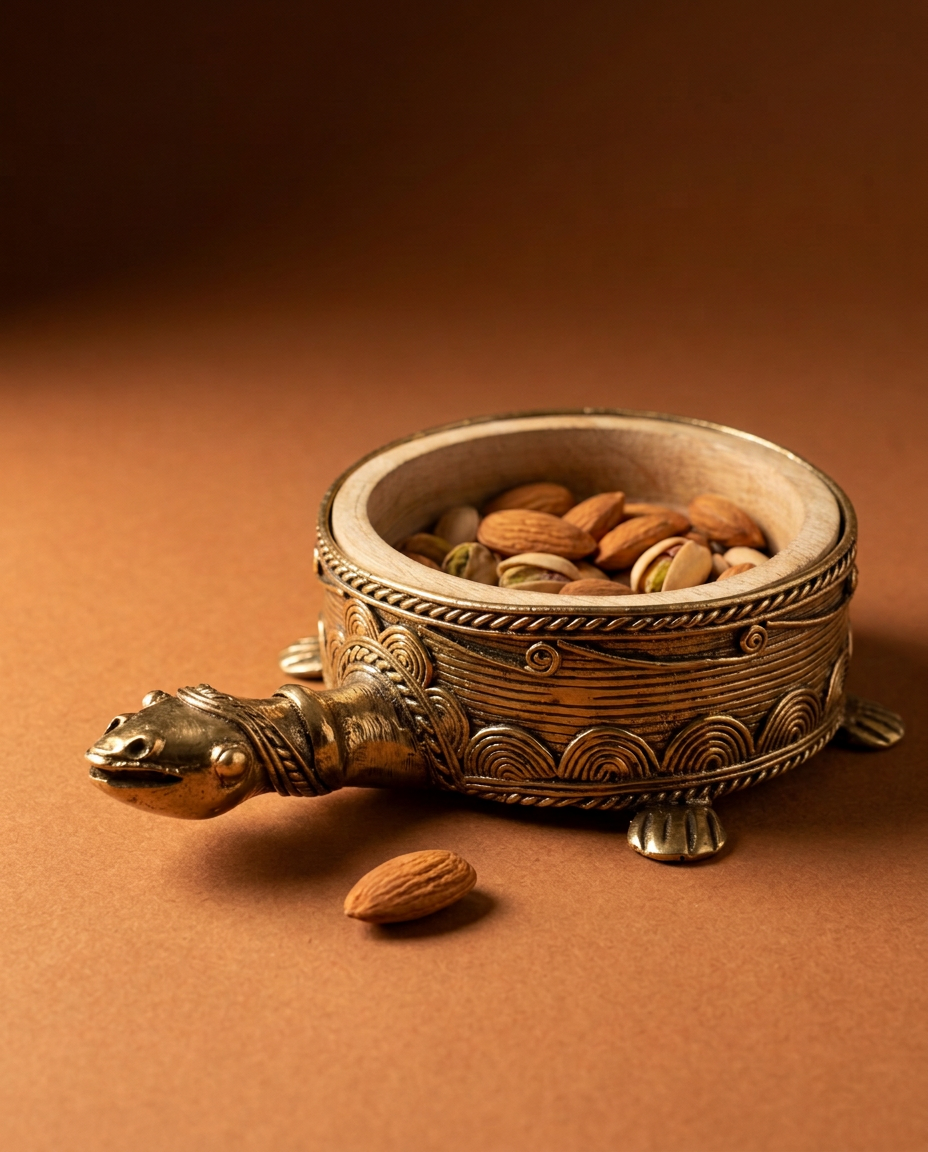 Dhokra Tortoise Serving Bowl