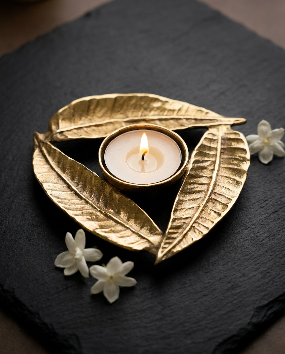 Mango Leaves Tealight Holder