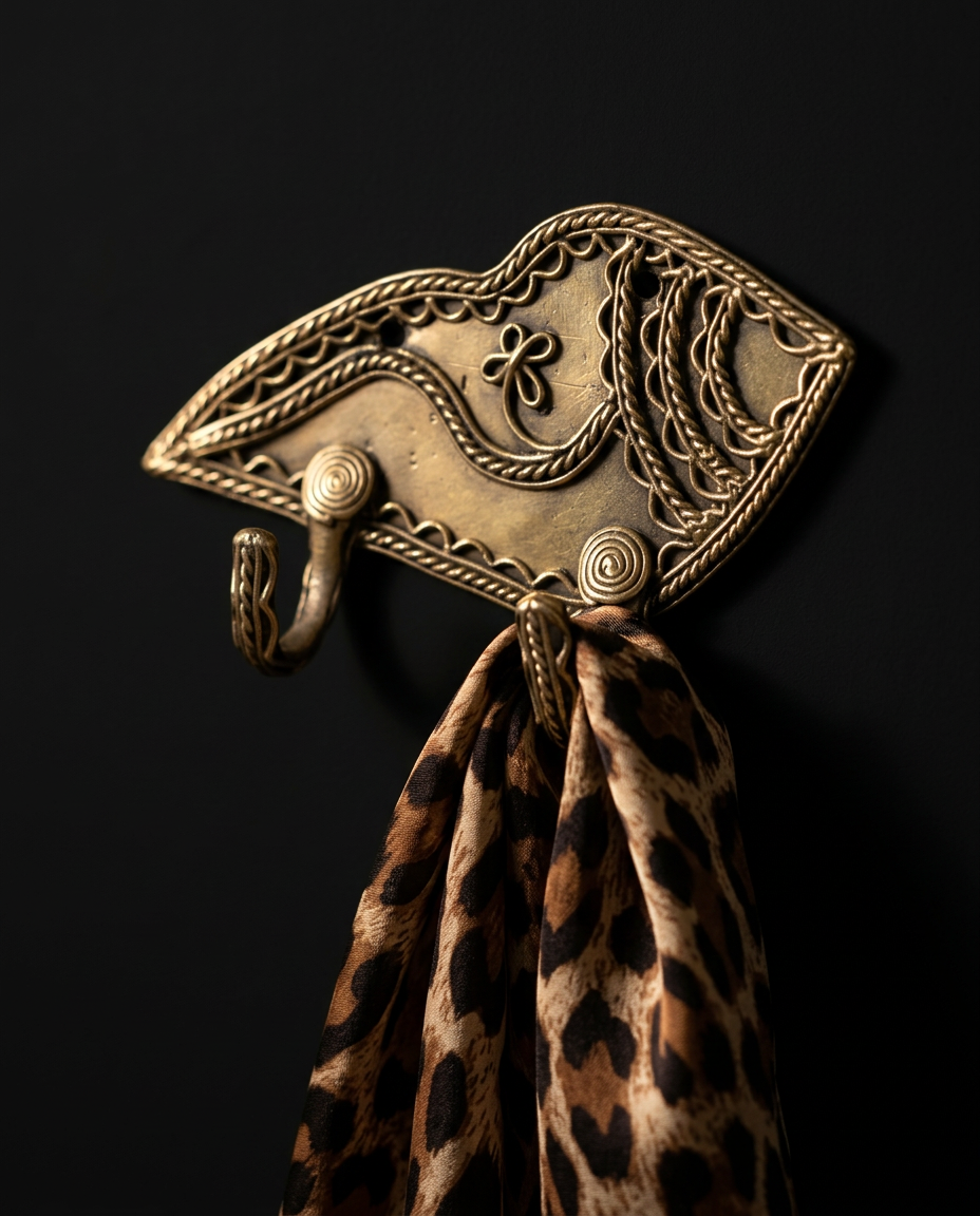 Dhokra Conch Double Wall Hook