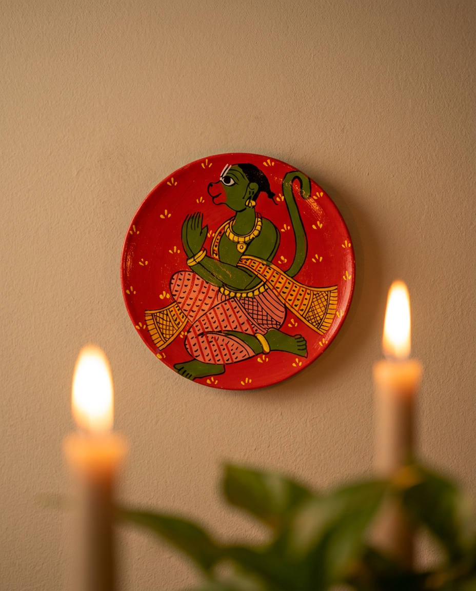 Cheriyal Wall Plate – Hanuman (Small)