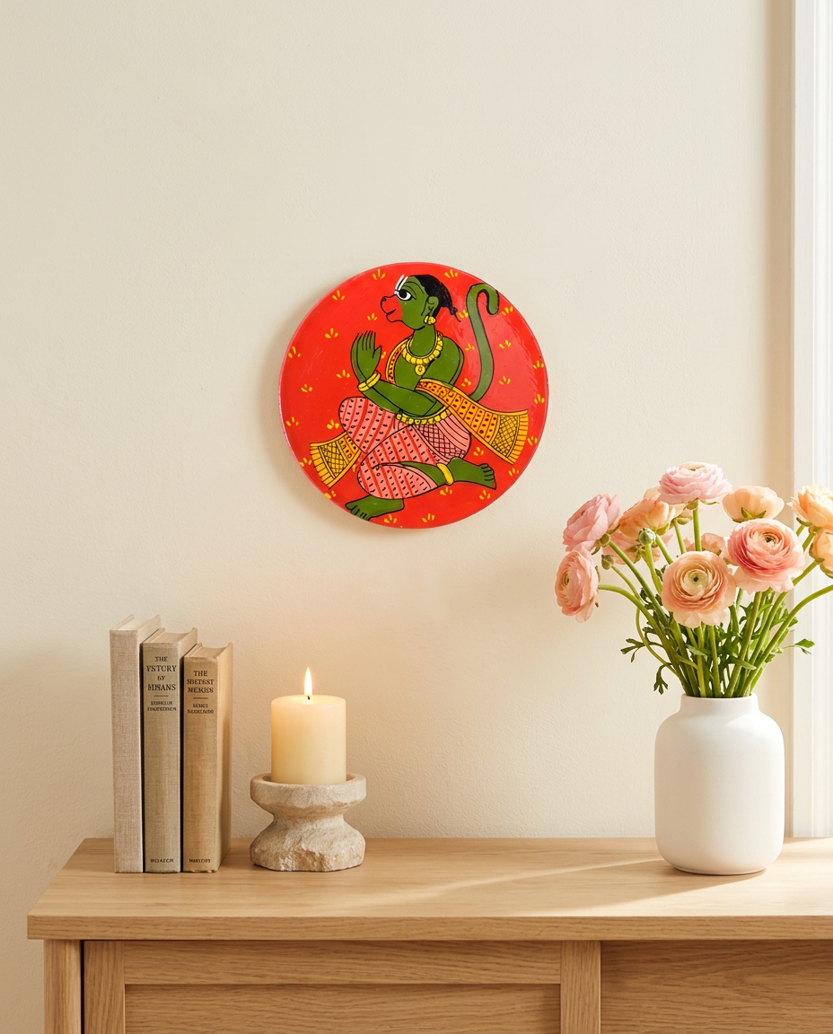 Cheriyal Wall Plate – Hanuman (Small)