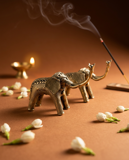 Dhokra Elephant Pair