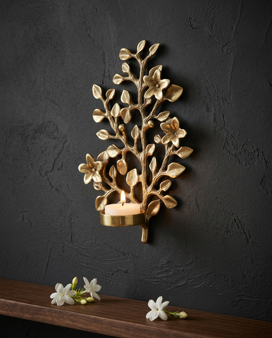 Flowering Creeper Wall Tealight Holder