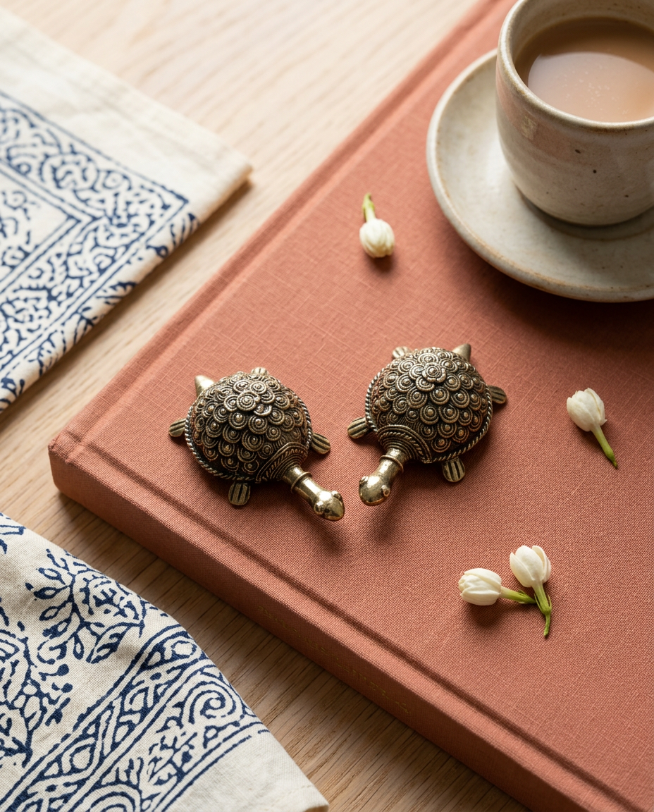 Dhokra Mini Turtle Pair (Spiral)