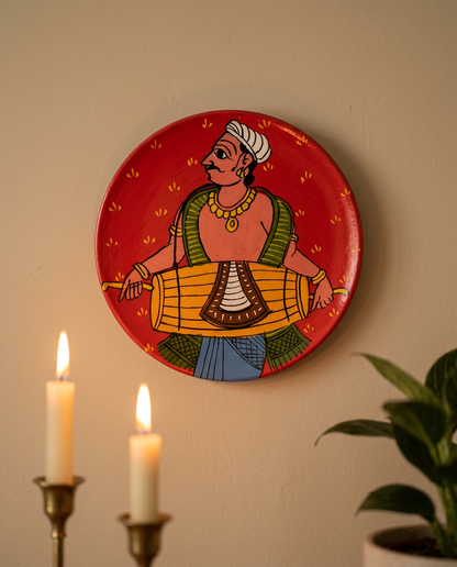 Cheriyal Wall Plate – The Drummer (Small)