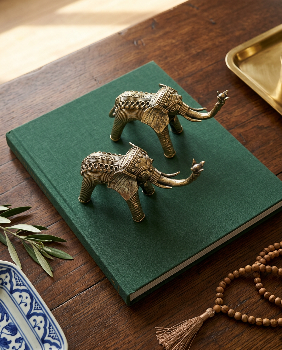 Dhokra Elephant Pair