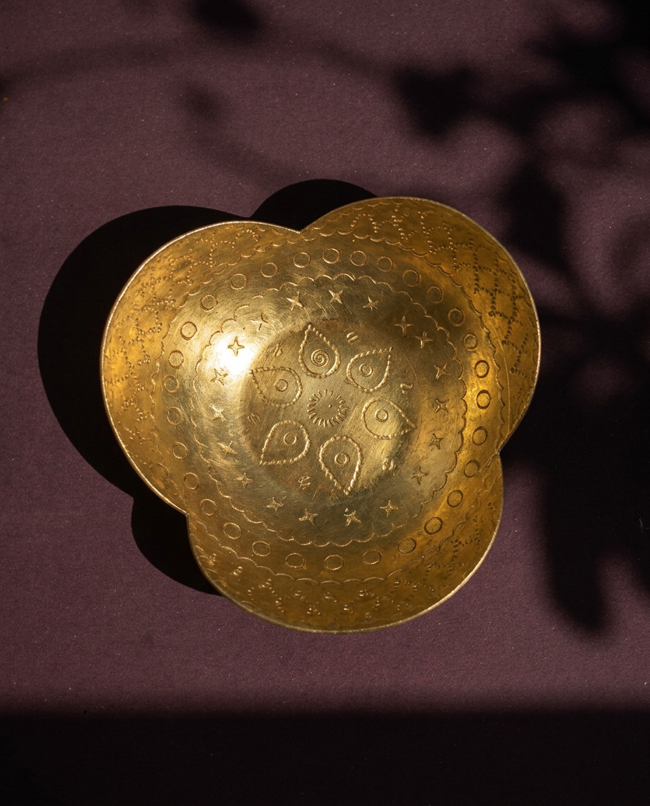 Brass Bloom Trinket Dish &amp; Tealight Holder (Set of 2)