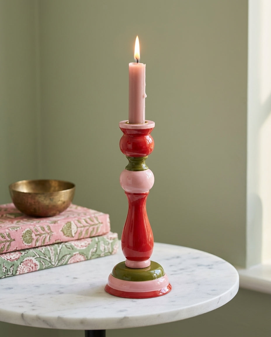 Gulab Hand-Painted Candle Stand