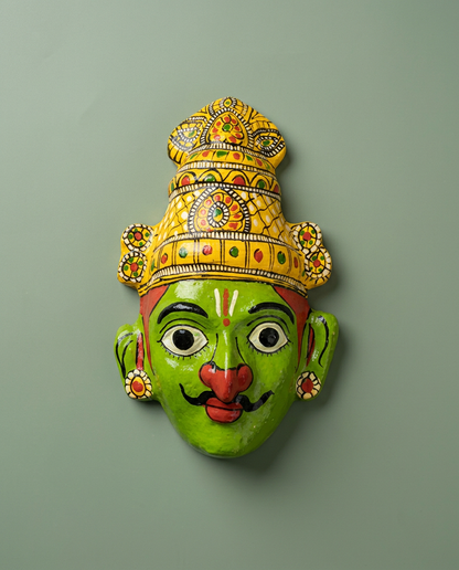 Cheriyal Garuda Mukhauta — Hand-Painted Wall Bust