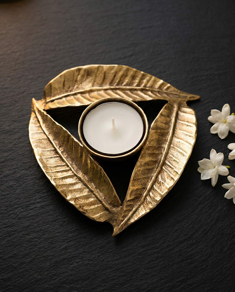Mango Leaves Tealight Holder