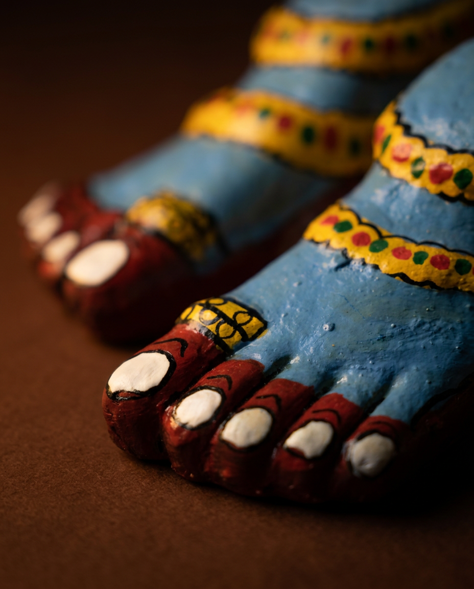 Cheriyal Feet — Hand Painted Feet Set of Krishna
