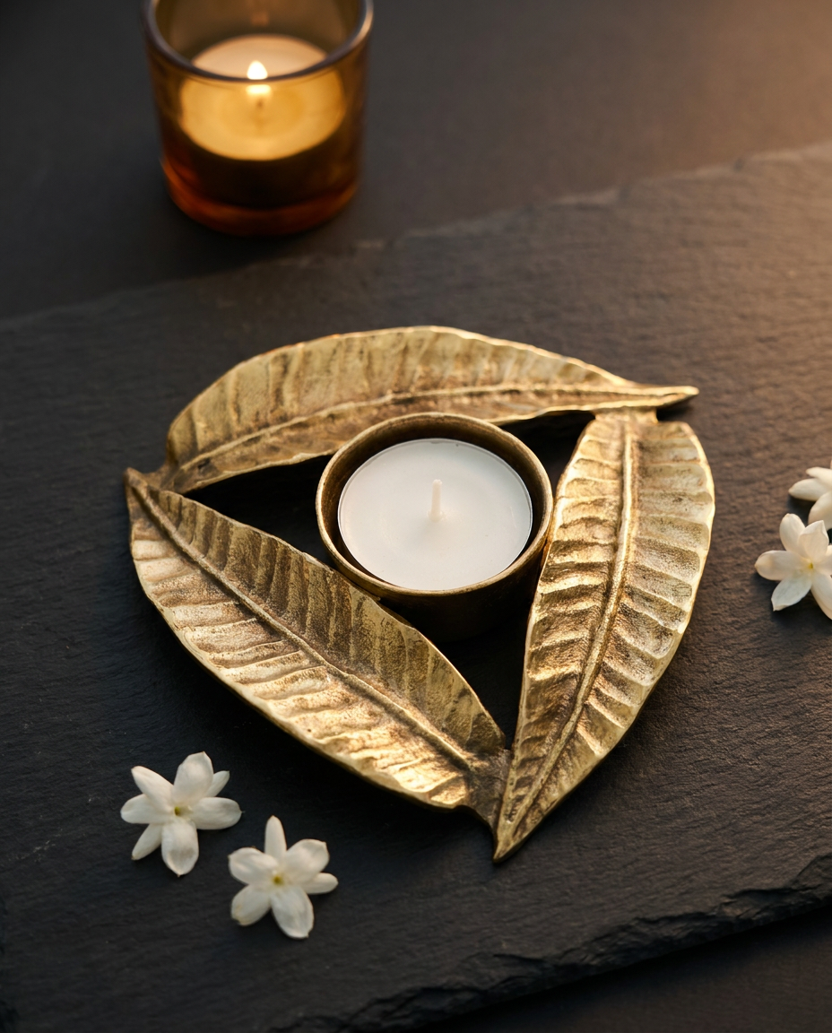 Mango Leaves Tealight Holder
