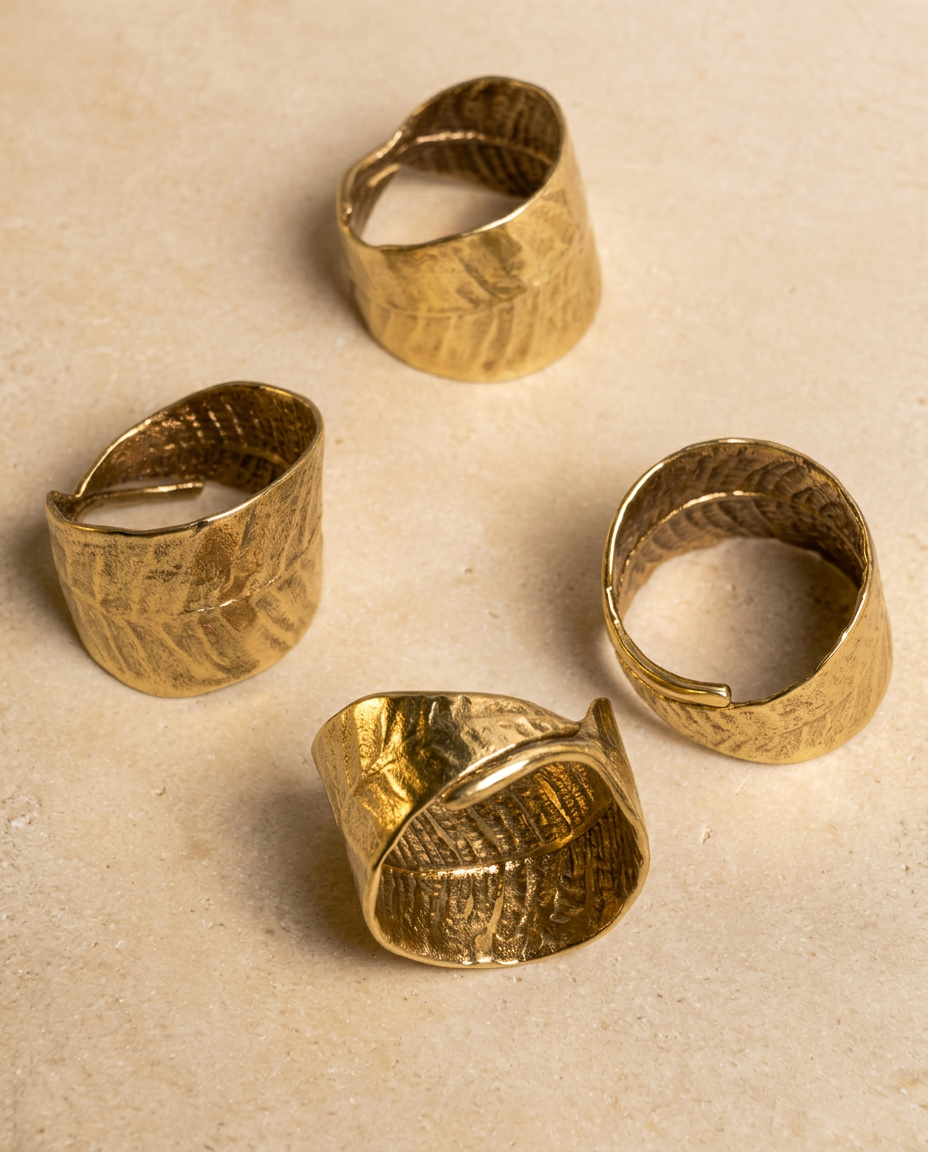 Mango Leaf Napkin Rings, Set of 4