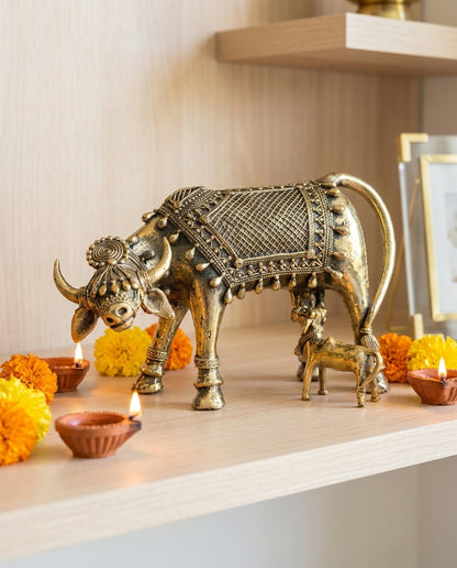 Dhokra Grazing Cow &amp; Calf