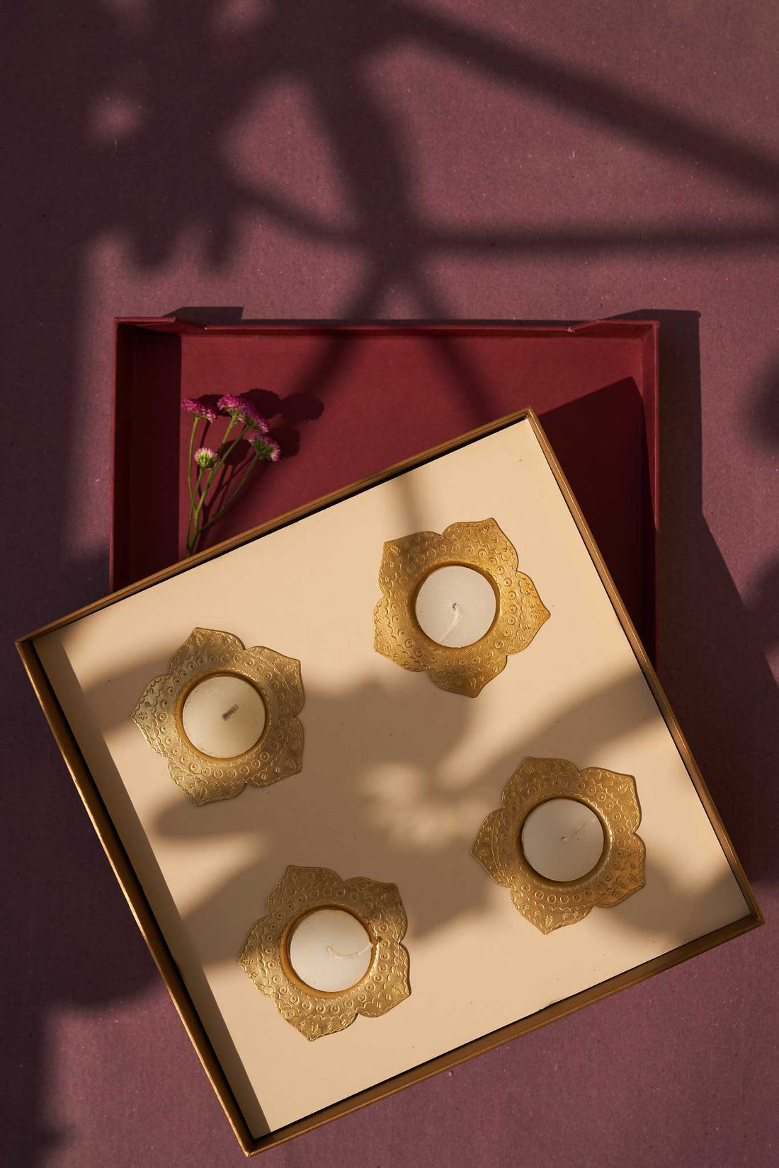 Brass Lotus Tea Light Holder
