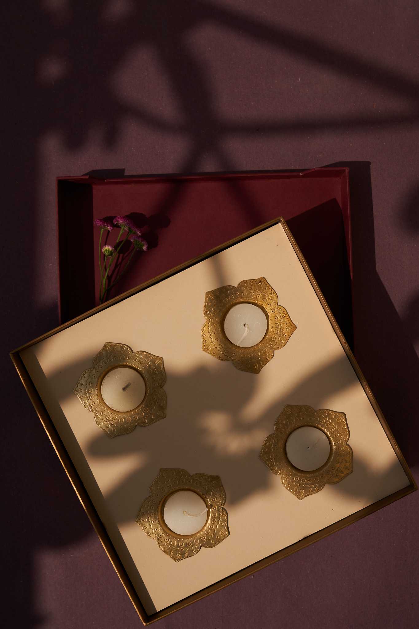 Brass Lotus Tea Light Holder