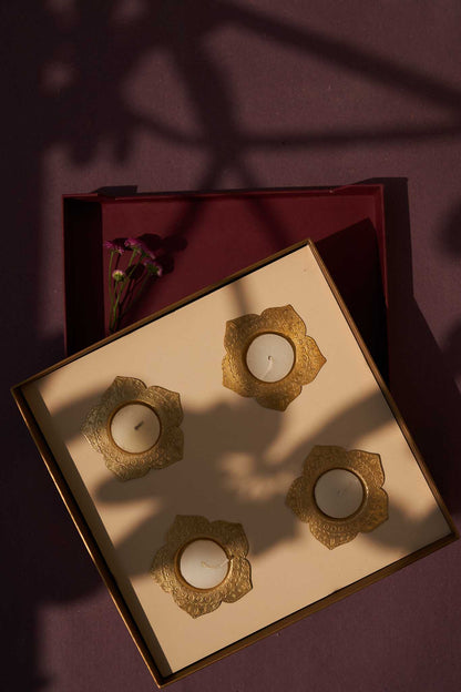 Brass Lotus Tea Light Holder