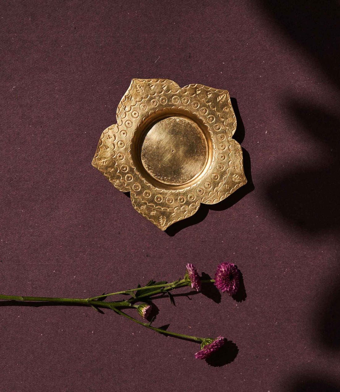 Brass Lotus Tea Light Holder