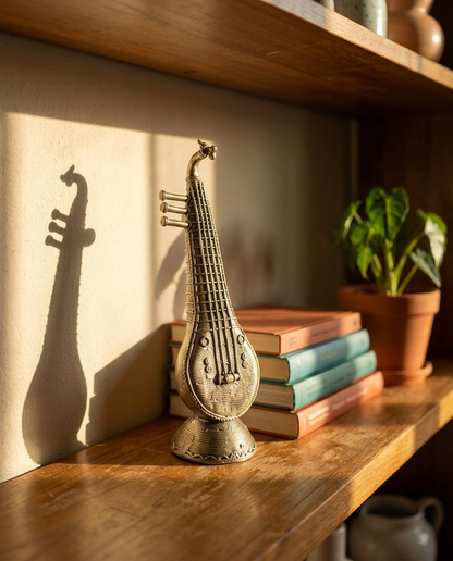 Dhokra Veena Sculpture — Large