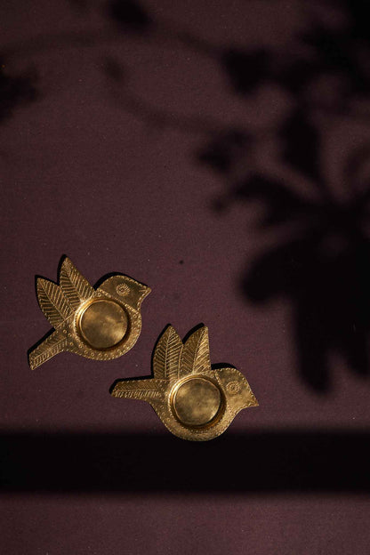 Brass Bird Tea Light Holder (Set of 2)